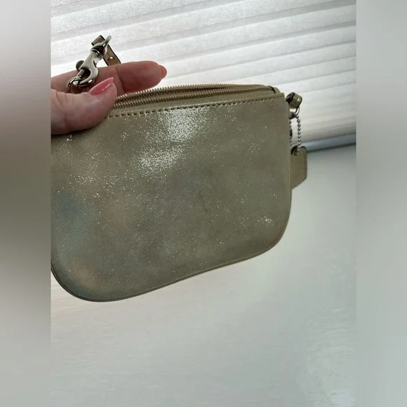 Coach Gold Wristlet and Faux Pearl Stud Earrings on Sterling Silver Posts -7-8mm - Picture 12 of 12